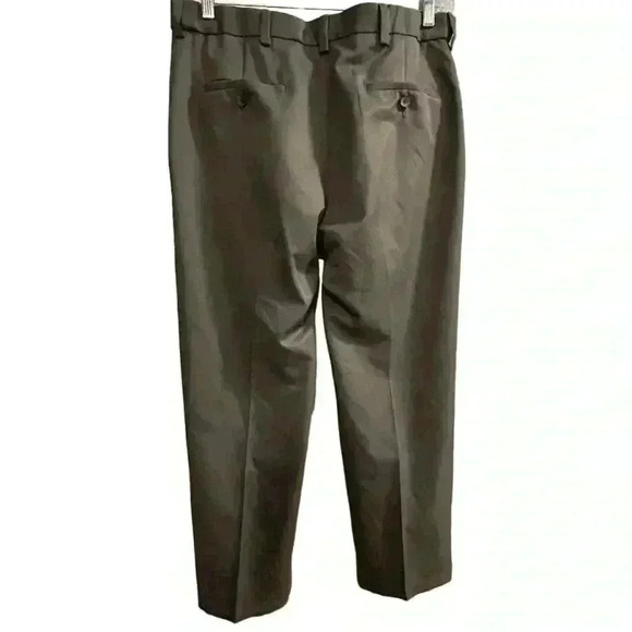 Haggar Men's Cool 18 Pro Classic Fit Green Dress Pants Sz 34x29 Flat Front Golf - Picture 7 of 12